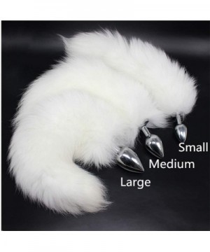 White & Gray Color Interval Three Sizes Fluffy Faux Fox Tail & Cat Ears Headband Charms Role Play Costume Party Cosplay Prop ...