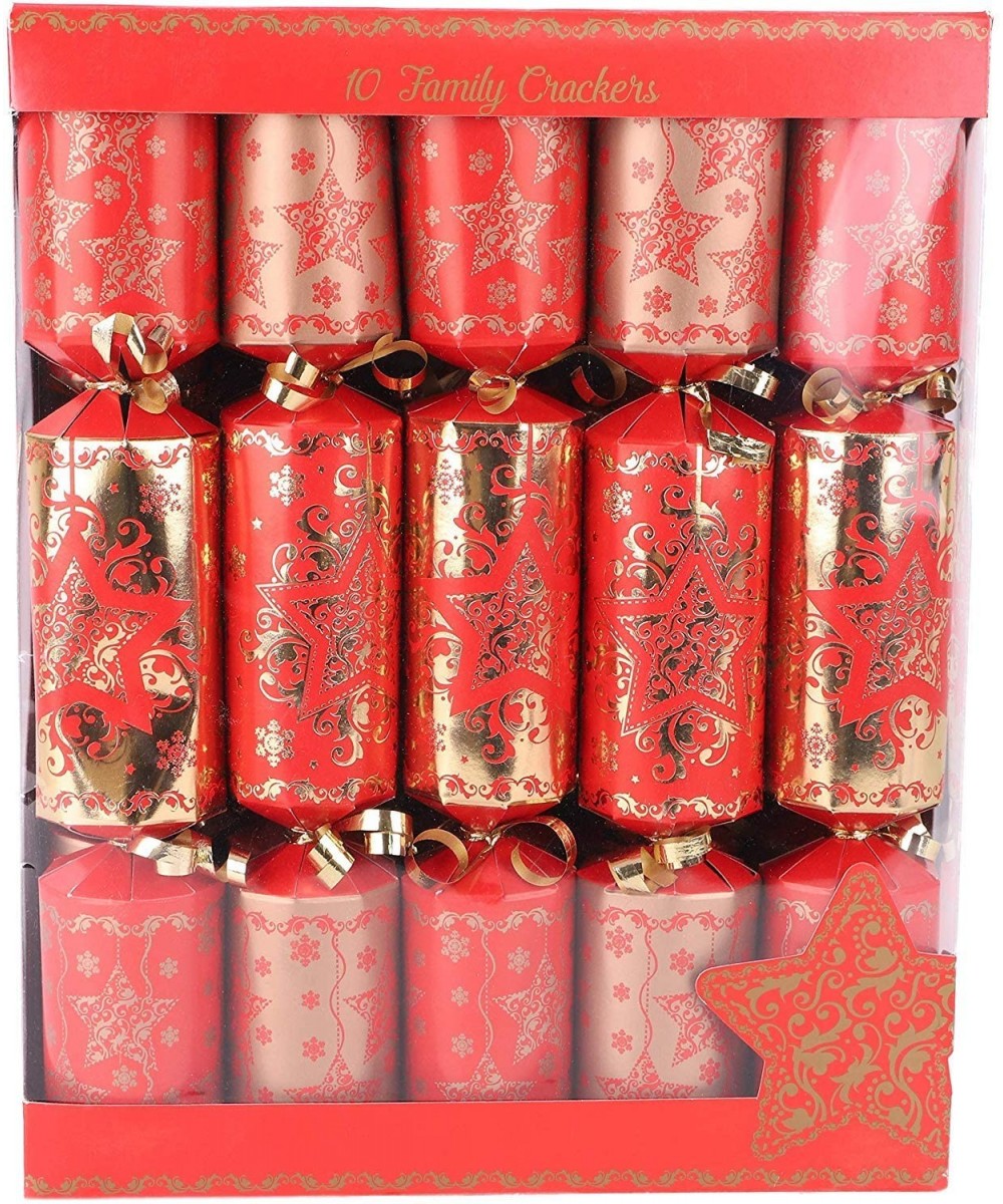 10 Red & Gold Christmas Party Favors - Christmas Tree Decorations - CL18OMEKC4O $14.55 Party Favors