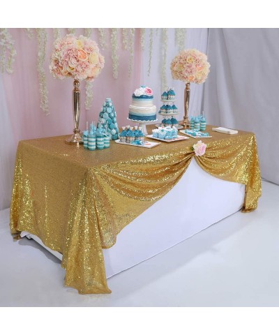 60"x120" Sparkly Gold Rectangular Sequins Wedding Tablecloth- Sparkly 6FT-8FT Overlays Table Cloth - Gold - CP1291Z8B43 $21.5...