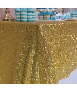 60"x120" Sparkly Gold Rectangular Sequins Wedding Tablecloth- Sparkly 6FT-8FT Overlays Table Cloth - Gold - CP1291Z8B43 $21.5...