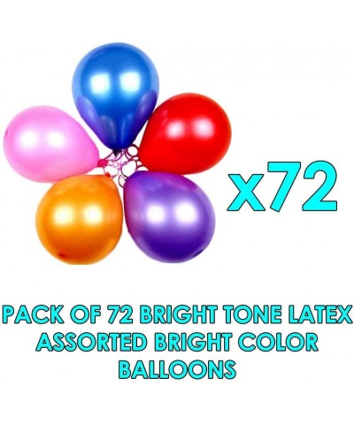 Premium Multi Colored Balloons 72 Pack 11" Rainbow Balloons for Party Decoration Birthday Parties Supplies or Arch Decor - CT...