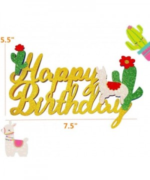 Llama Cactus Birthday Cake Topper Llama Cactus Themed Party Cake Decorations Baby Shower Decor Llama Themed Party Supply - CL...