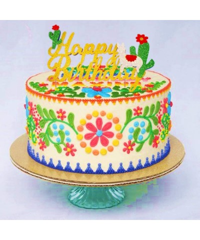 Llama Cactus Birthday Cake Topper Llama Cactus Themed Party Cake Decorations Baby Shower Decor Llama Themed Party Supply - CL...