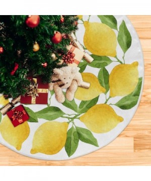 Lemons Christmas Tree Skirt Rustic Xmas Ornaments Holiday Party Decorations Mat - CR19K56LKW4 $9.50 Tree Skirts