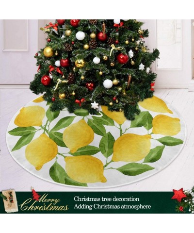 Lemons Christmas Tree Skirt Rustic Xmas Ornaments Holiday Party Decorations Mat - CR19K56LKW4 $9.50 Tree Skirts