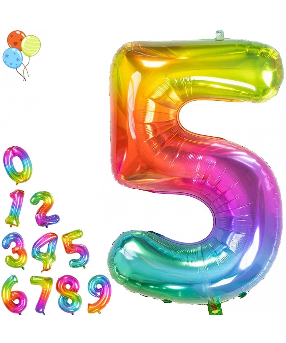 Number 5 Balloon 40 Inch New Jelly Balloon Helium Foil Mylar Birthday Large Number Balloons- 5 Birthday Party Decorations- Ra...