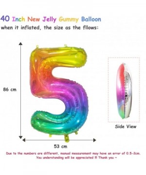 Number 5 Balloon 40 Inch New Jelly Balloon Helium Foil Mylar Birthday Large Number Balloons- 5 Birthday Party Decorations- Ra...