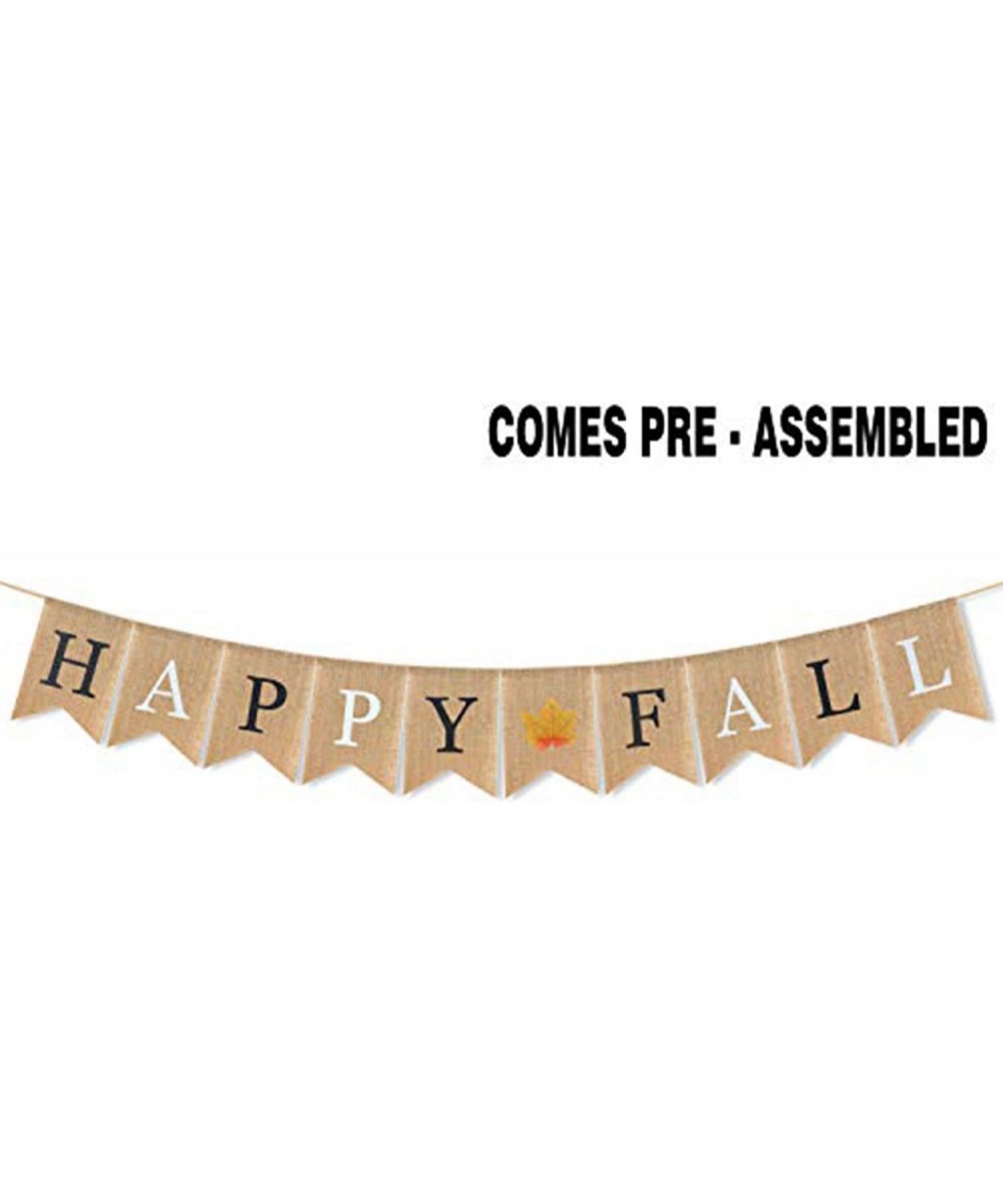 Thanksgiving Party Decoration Happy Fall Burlap Banner Maple Sign Perfect for Farmhouse Outdoor Indoor Rustic Thanksgiving Pa...