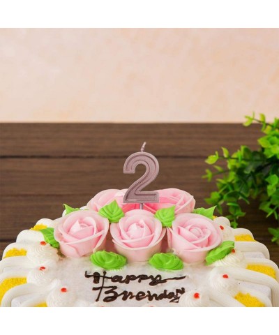 Rose Gold Glitter Happy Birthday Cake Candles Number Candles Birthday Candle Cake Topper Decoration for Party Kids Adults (Nu...