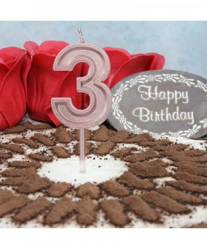 Rose Gold Glitter Happy Birthday Cake Candles Number Candles Birthday Candle Cake Topper Decoration for Party Kids Adults (Nu...