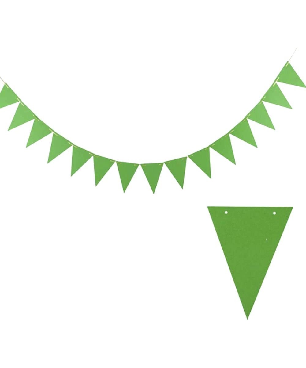 20 Feet Double Sided Green Glitter Pennant Banner - Paper Triangle Flags Bunting - Party Decoration Supplies - Great for Birt...
