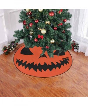 Christmas Tree Skirt Abstract Happy Halloween 47 inches Circular Mat for Christmas Holiday Party Xmas Decorations - CC192UA5D...