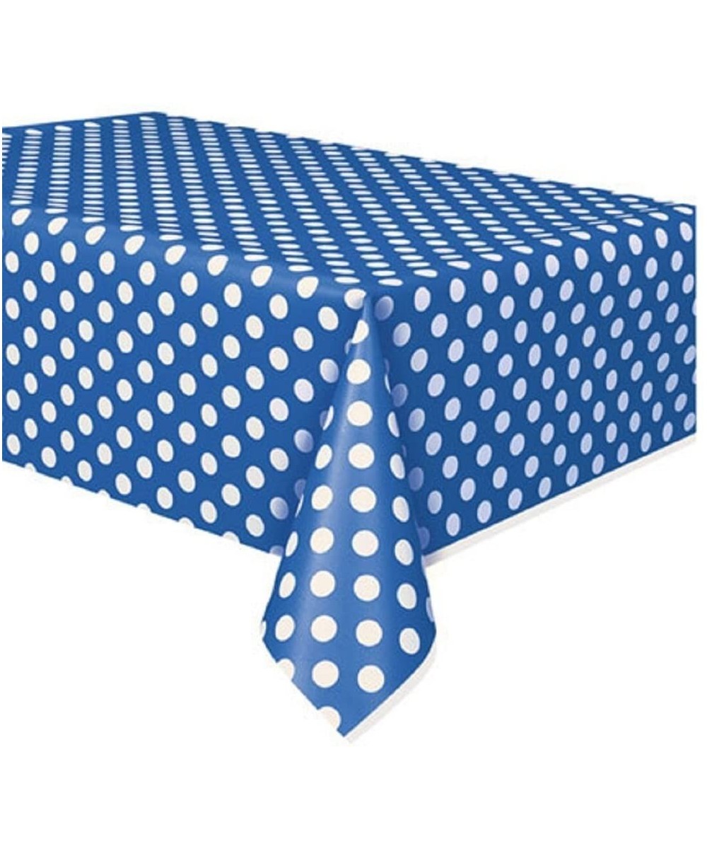 Polka Dot Table Cover Plastic 54" x 84" Royal Blue Pkg/3 - Royal Blue - CA12H5BC5VP $9.54 Favors