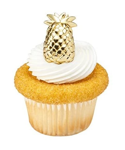 Golden Pineapple Luau Tropical Cake or Cupcake Topper DecoPics - Pack of 24 - CB18GNOIYY3 $7.57 Cake & Cupcake Toppers