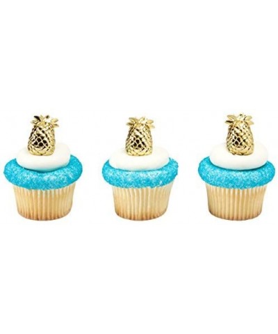 Golden Pineapple Luau Tropical Cake or Cupcake Topper DecoPics - Pack of 24 - CB18GNOIYY3 $7.57 Cake & Cupcake Toppers