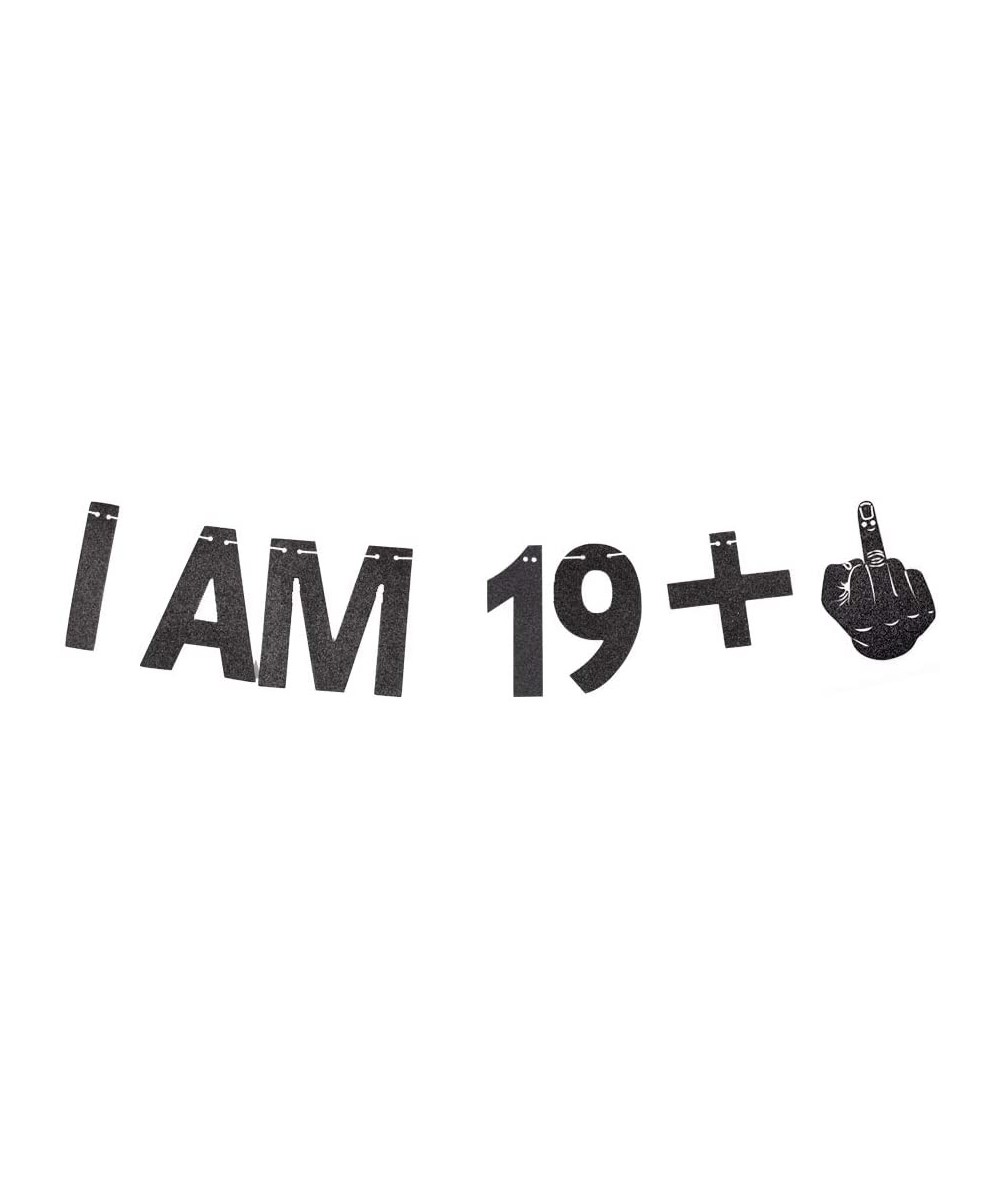 I AM 19+1 Banner- 20th Birthday Party Black Gliter Paper Sign Backdrops Funny/Gag 20 Bday Party Decorations - CT18WEXCTHI $6....