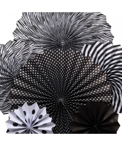 Paper Fans Black Party Hanging Paper Fans Set- 12PCS Mexican Fiesta Kids Party Decorations Hanging Banner for Wedding Birthda...