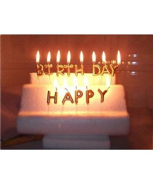 Happy Birthday Metallic Letter Candle Cake Topper- Gold - Gold - CQ186USQ2GH $5.77 Birthday Candles