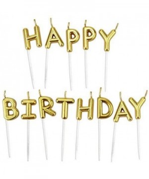 Happy Birthday Metallic Letter Candle Cake Topper- Gold - Gold - CQ186USQ2GH $5.77 Birthday Candles