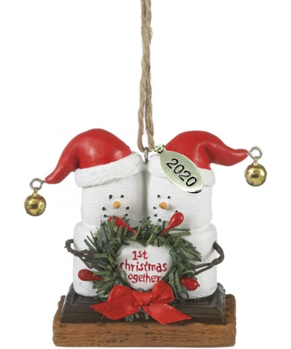 Our First Christmas Ornament 2020 Smores Wedding Ornament Just Married with Mr and Mrs Smores Ornament in Gift Box - C8195G3N...