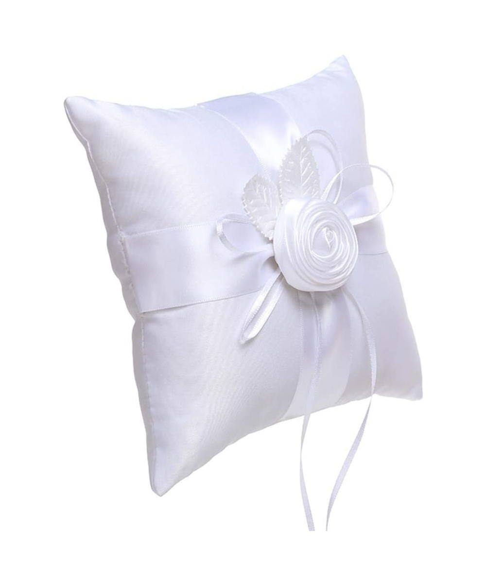 Wedding Flower Girl Basket and Ring Pillow- White (Flower) - Ring Pillow - CA196ONAZES $10.83 Ceremony Supplies