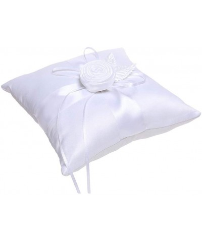 Wedding Flower Girl Basket and Ring Pillow- White (Flower) - Ring Pillow - CA196ONAZES $10.83 Ceremony Supplies