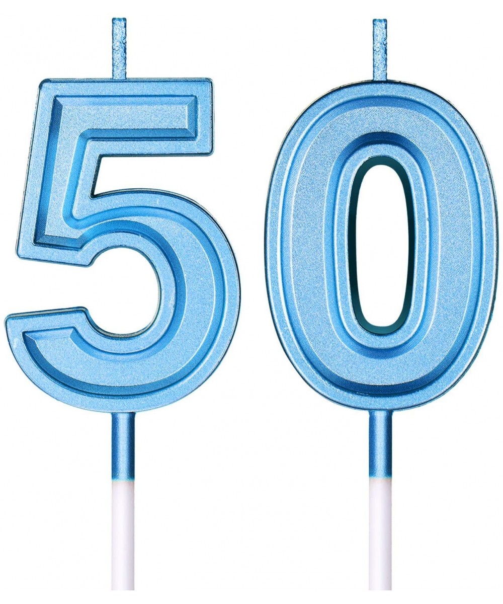 50th Birthday Candles Cake Numeral Candles Happy Birthday Cake Candles Topper Decoration for Birthday Wedding Anniversary Cel...