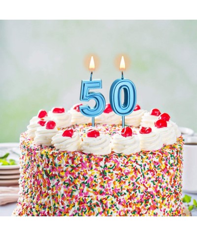 50th Birthday Candles Cake Numeral Candles Happy Birthday Cake Candles Topper Decoration for Birthday Wedding Anniversary Cel...