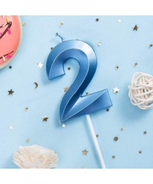 Birthday Candles Extended Big Number Candle Multicolor 3D Design Cake Topper Decoration for Any Celebration(2 Candle Blue) - ...