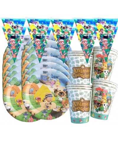 Combo2 25PC Animal Crossing 8FT Banner + 12PC Cups + 12PC Plates Party Supplies Decoration Theme Birthday - CR19ES2R3YX $12.1...
