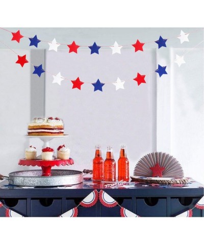 4th of July Party Decorations Set - Stars Stripes- Hanging Paper Fans- Paper Pom poms Kit for Independence Day- Patriotic Fav...