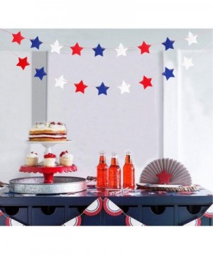 4th of July Party Decorations Set - Stars Stripes- Hanging Paper Fans- Paper Pom poms Kit for Independence Day- Patriotic Fav...