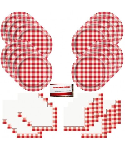 Buffalo Plaid Check Red White Gingham Birthday Party Supplies Bundle Pack for 16 Guests (Plus Party Planning Checklist by Mik...