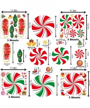 156PCS Christmas Peppermint Floor Decals Footprints Stickers for Christmas Candy Party Decoration Xmas Party Decor Supplies- ...