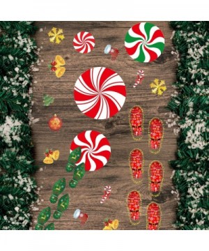 156PCS Christmas Peppermint Floor Decals Footprints Stickers for Christmas Candy Party Decoration Xmas Party Decor Supplies- ...