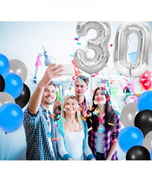 30th Birthday Decorations Blue and Silver So Happy Im Thirty Balloons Number 30 Foil Balloon Happy 30th Dirty 30 Birthday Par...