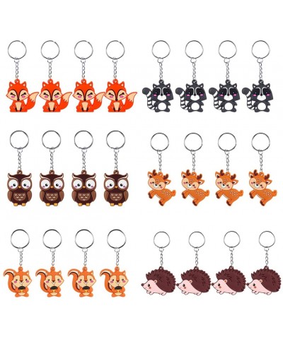 24 Pack Woodland Animal Keychains for Woodland Party Favors Supplies- Kids Party Bag Fillers- School Carnival Rewards- Woodla...