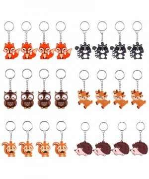 24 Pack Woodland Animal Keychains for Woodland Party Favors Supplies- Kids Party Bag Fillers- School Carnival Rewards- Woodla...