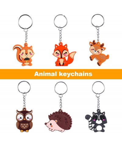 24 Pack Woodland Animal Keychains for Woodland Party Favors Supplies- Kids Party Bag Fillers- School Carnival Rewards- Woodla...