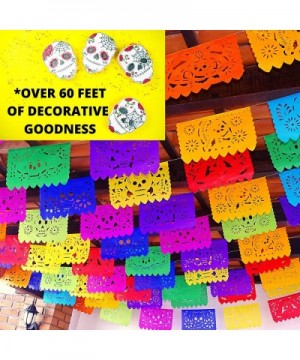 5 Pk Papel Picado Dia de Los Muertos Banners 60 feet Total- Made from Colorful Tissue Paper WS200 - CV185KK2TOH $25.20 Banner...