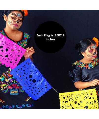 5 Pk Papel Picado Dia de Los Muertos Banners 60 feet Total- Made from Colorful Tissue Paper WS200 - CV185KK2TOH $25.20 Banner...