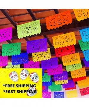 5 Pk Papel Picado Dia de Los Muertos Banners 60 feet Total- Made from Colorful Tissue Paper WS200 - CV185KK2TOH $25.20 Banner...