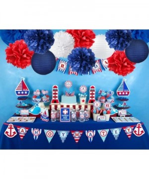 4th of July Party Decorations Set - Stars Stripes- Hanging Paper Fans- Paper Pom poms Kit for Independence Day- Patriotic Fav...