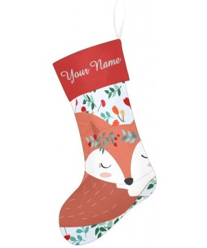 Christmas Stocking Custom Personalized Name Text Fox Wolf for Family Xmas Party Decor Gift 17.52 x 7.87 Inch - Multi5 - CB19H...