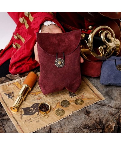 Medieval Renaissance Suede Jewelry Belt Pouch LARP Costume Waist Bag - Wine Red - C118ZY368EC $12.67 Favors