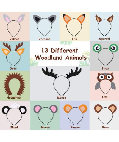 13PCS Woodland Animal Headbands Forest Friend Wild One Camping Theme Felt Ears Headbands For Woodland Creature Theme Baby Sho...