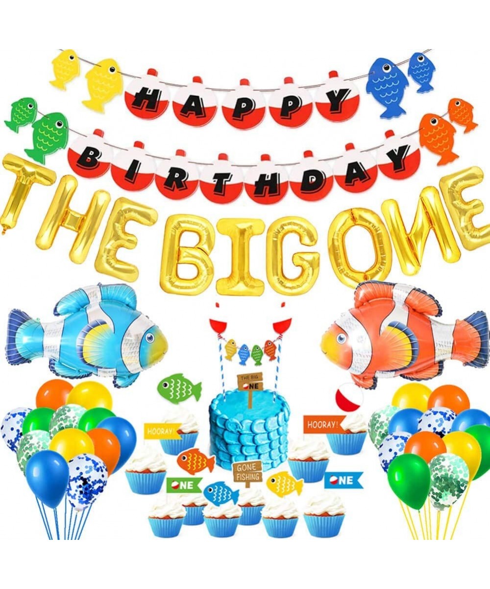 The Big One First Birthday Party Supplies The Big One Balloons Little Fisherman Banner Gone Fishing Cake Topper O Fish Ally O...