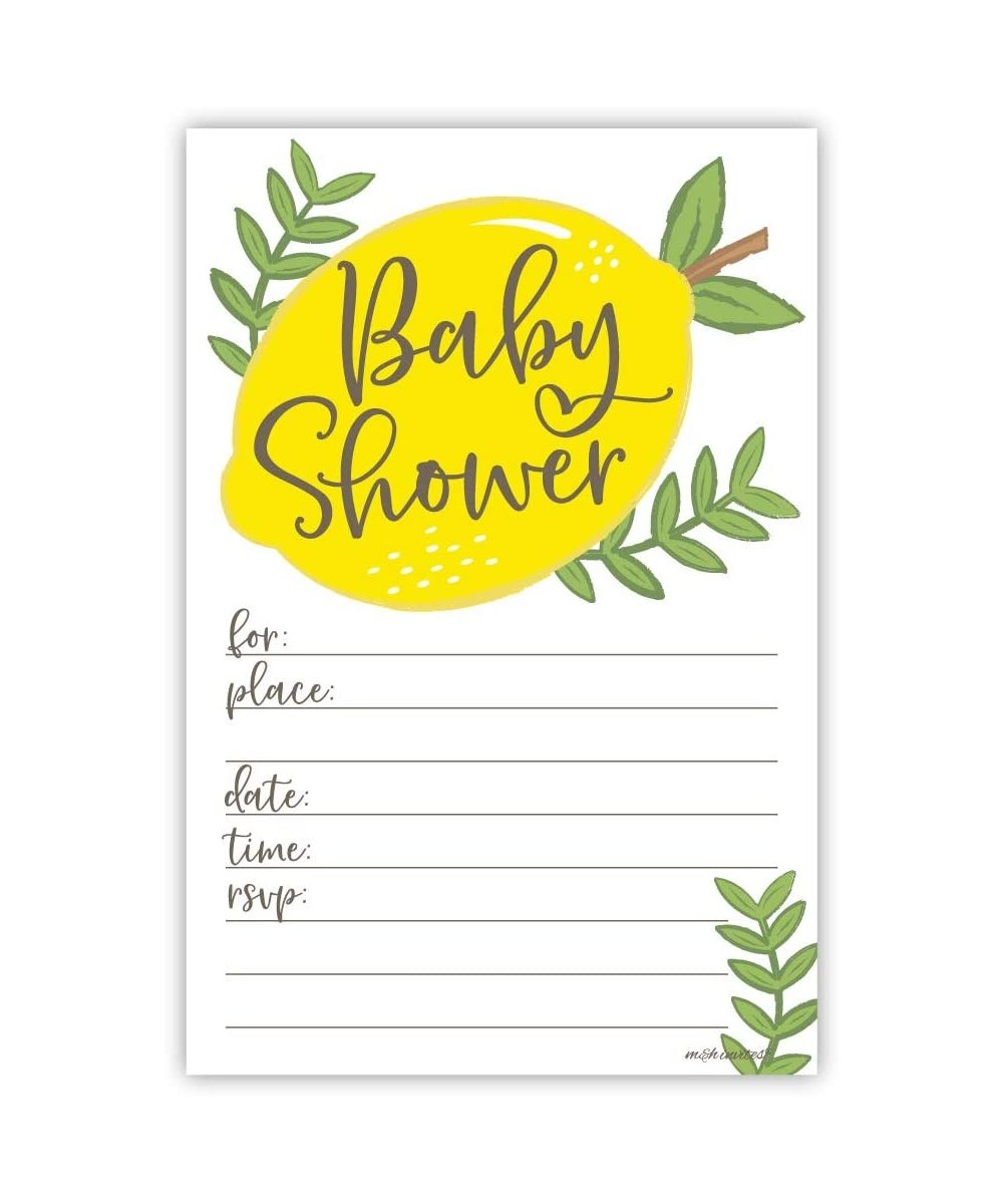 Lemon Baby Shower Invitations (20 Count) with Envelopes - CU18X6R8K9Y $6.65 Invitations