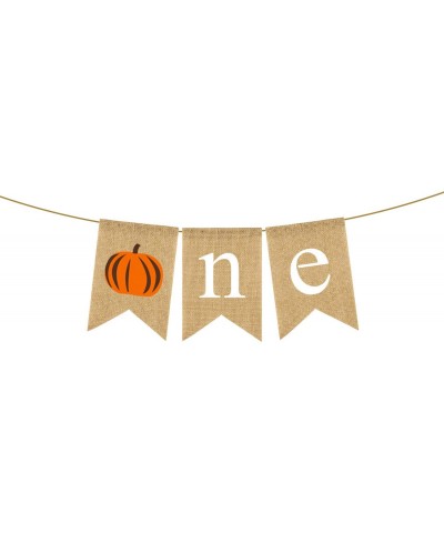 Jute Burlap One High Chair Banner Little Pumpkin Boy Girl 1st Birthday Party Highchair Garland Decoration - CP18U0NI55L $5.91...