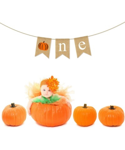 Jute Burlap One High Chair Banner Little Pumpkin Boy Girl 1st Birthday Party Highchair Garland Decoration - CP18U0NI55L $5.91...